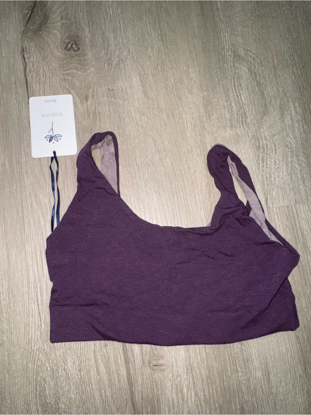 New reversible and comfortable Seamless Girls' Bralette in Deep Plum and grey